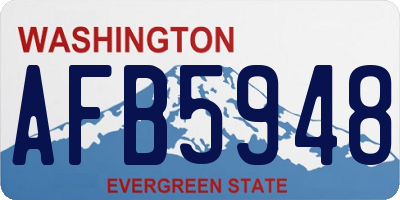 WA license plate AFB5948