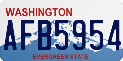 WA license plate AFB5954