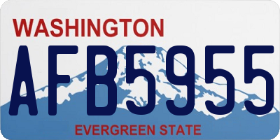 WA license plate AFB5955