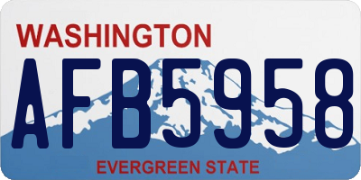 WA license plate AFB5958