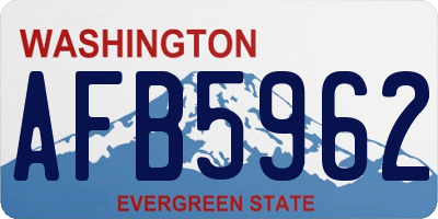 WA license plate AFB5962