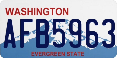 WA license plate AFB5963
