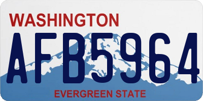 WA license plate AFB5964