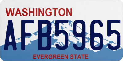 WA license plate AFB5965