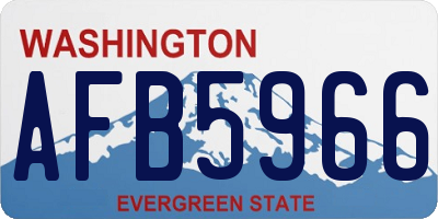 WA license plate AFB5966