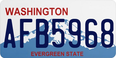 WA license plate AFB5968