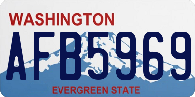 WA license plate AFB5969
