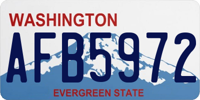 WA license plate AFB5972