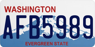 WA license plate AFB5989