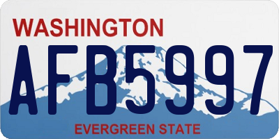 WA license plate AFB5997