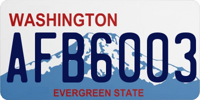 WA license plate AFB6003