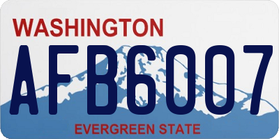 WA license plate AFB6007