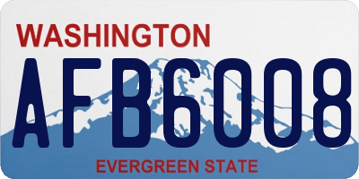 WA license plate AFB6008