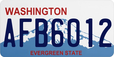 WA license plate AFB6012