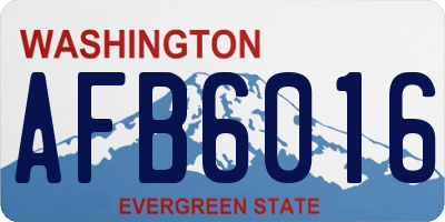 WA license plate AFB6016