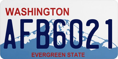 WA license plate AFB6021