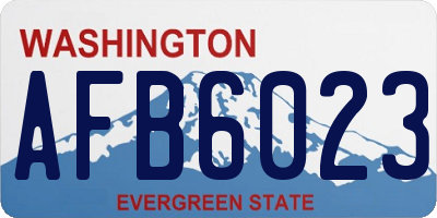WA license plate AFB6023