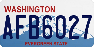 WA license plate AFB6027