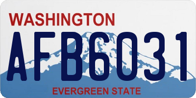 WA license plate AFB6031