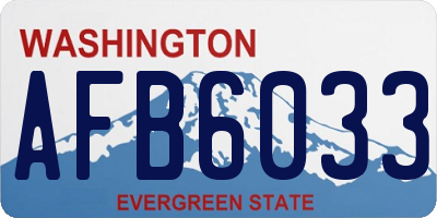 WA license plate AFB6033
