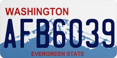 WA license plate AFB6039