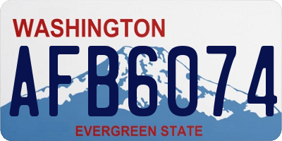WA license plate AFB6074
