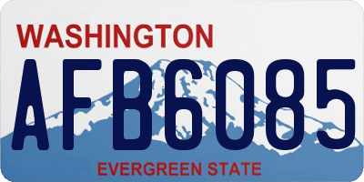 WA license plate AFB6085