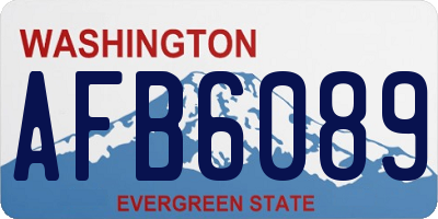 WA license plate AFB6089