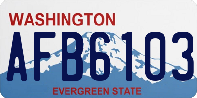 WA license plate AFB6103