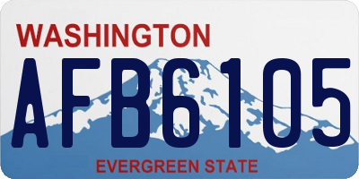 WA license plate AFB6105