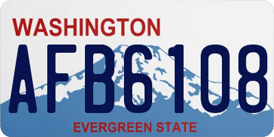 WA license plate AFB6108