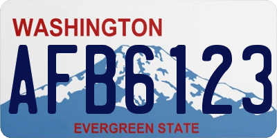 WA license plate AFB6123