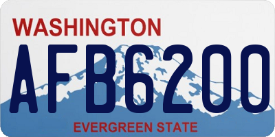 WA license plate AFB6200