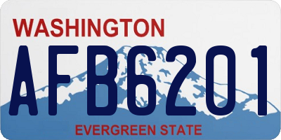 WA license plate AFB6201