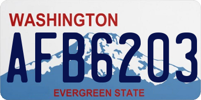 WA license plate AFB6203