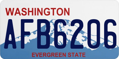 WA license plate AFB6206