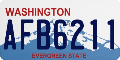 WA license plate AFB6211