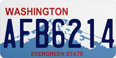 WA license plate AFB6214