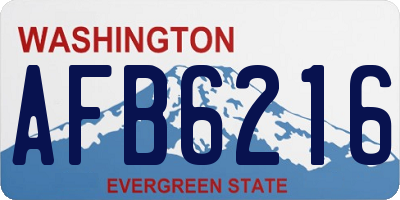 WA license plate AFB6216