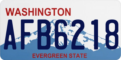 WA license plate AFB6218