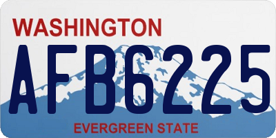 WA license plate AFB6225