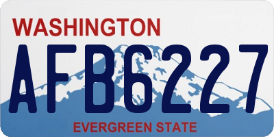 WA license plate AFB6227