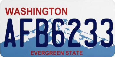 WA license plate AFB6233