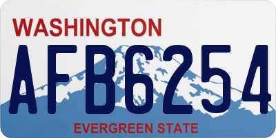 WA license plate AFB6254