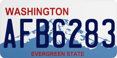 WA license plate AFB6283