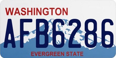 WA license plate AFB6286