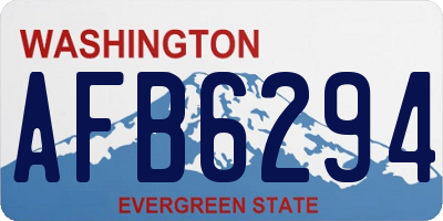 WA license plate AFB6294