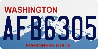WA license plate AFB6305