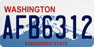 WA license plate AFB6312