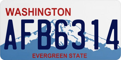 WA license plate AFB6314